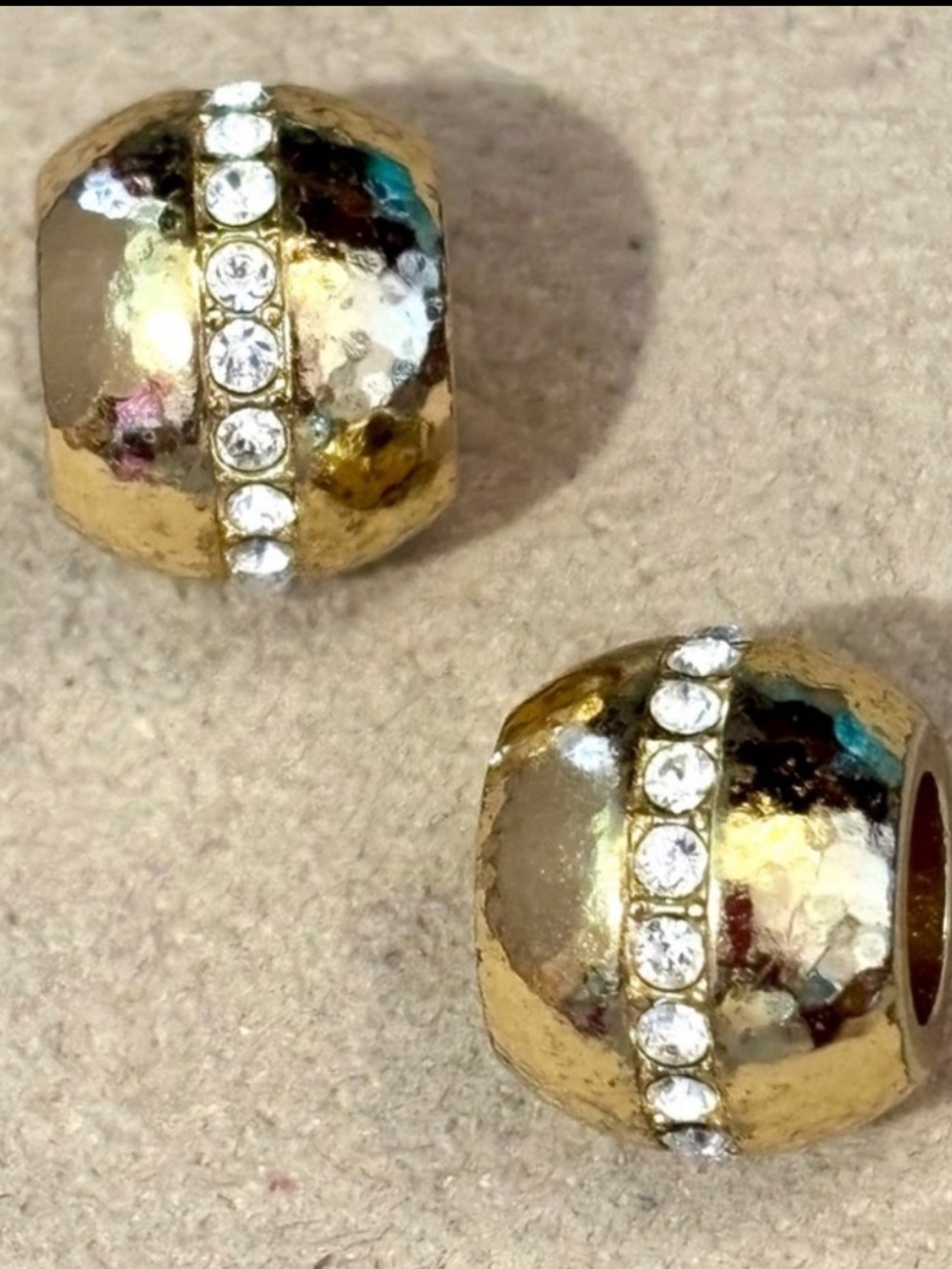 🆕Listing! 🆕 Brighton Silver Screen beads Hammered gold Clear crystals Retired